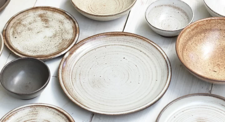 Handmade plates made for Restaurant Where The Light gets In, in Manchester, by Sam Andrew